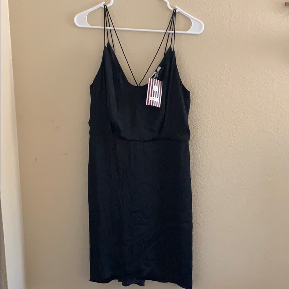 Black satin dress